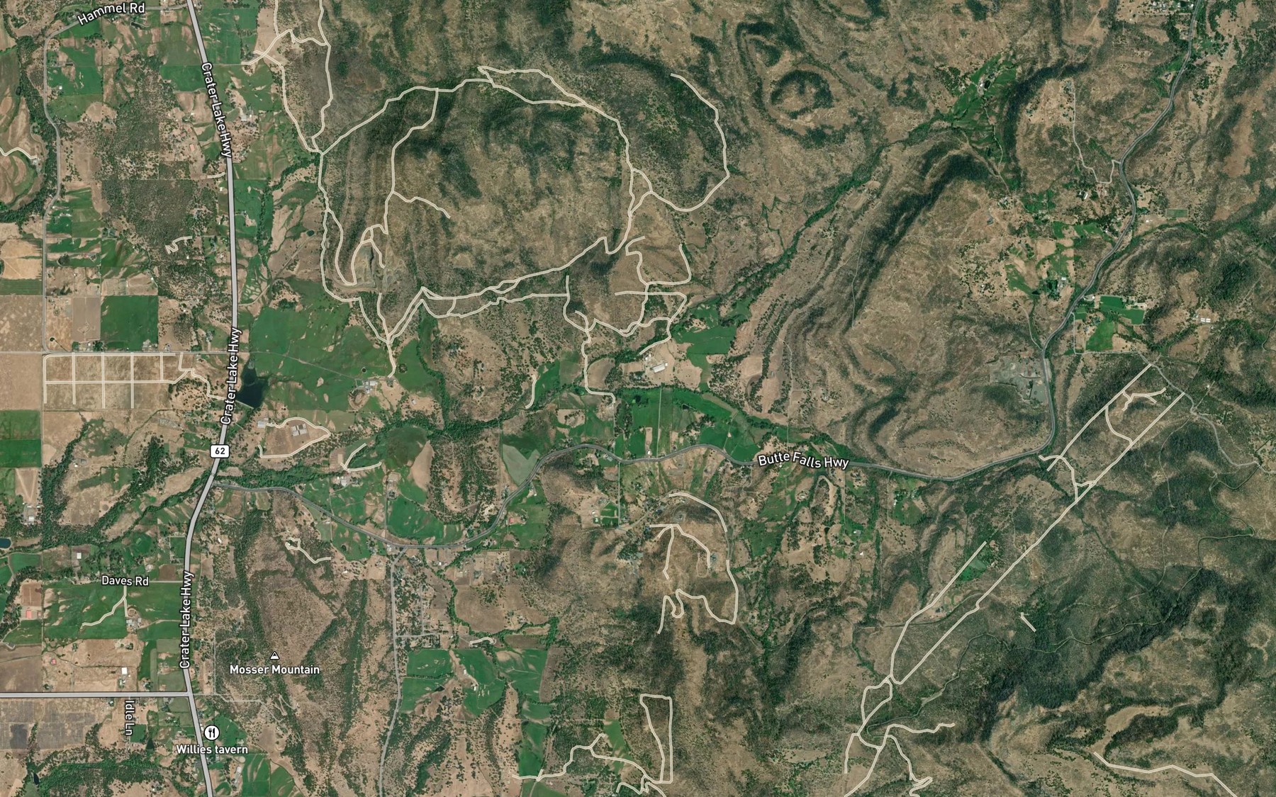 Satellite map of the Humphrey Reservoirs