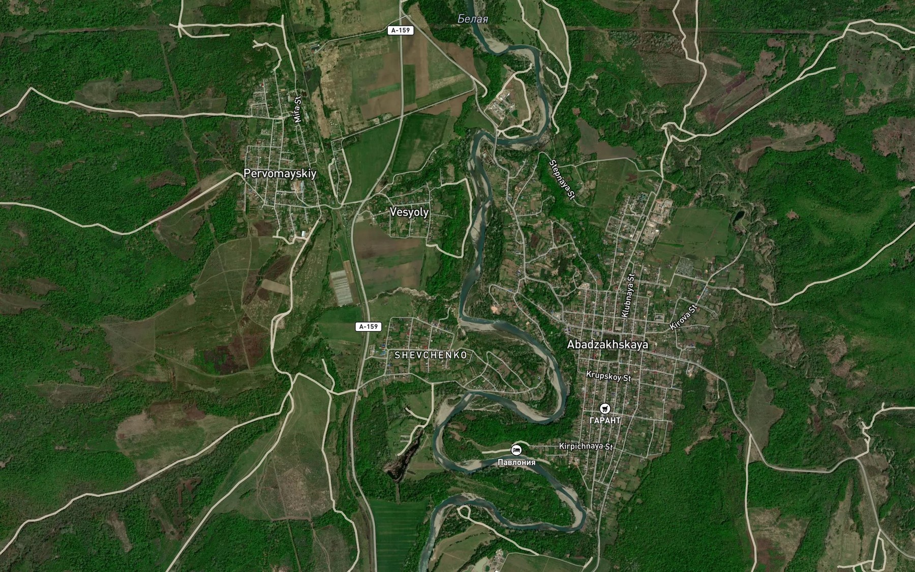 Satellite map of the Muzhichka