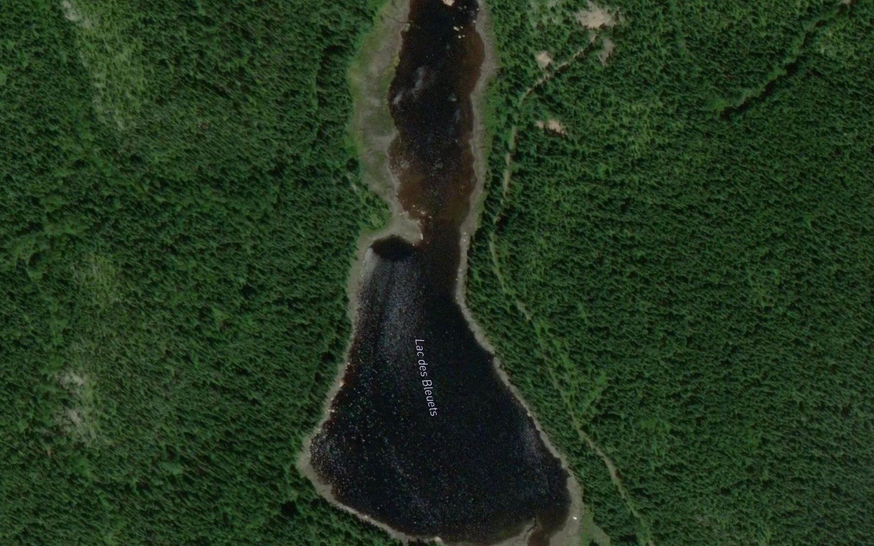 Satellite map of the Lac des Bleuets