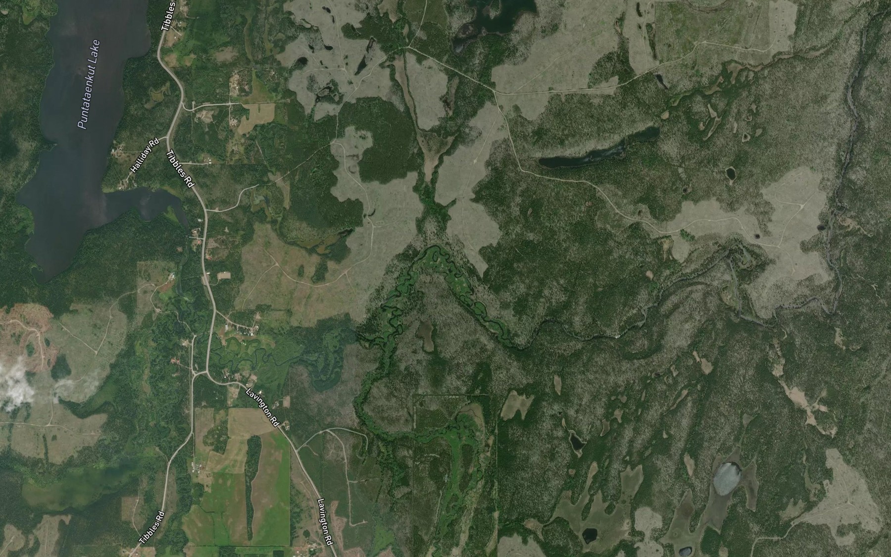 Satellite map of the Merston Creek