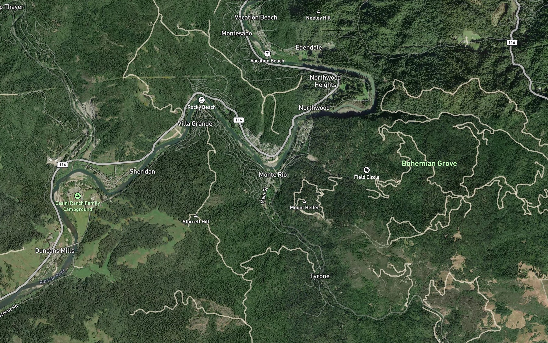Satellite map of the Dutch Bill Creek