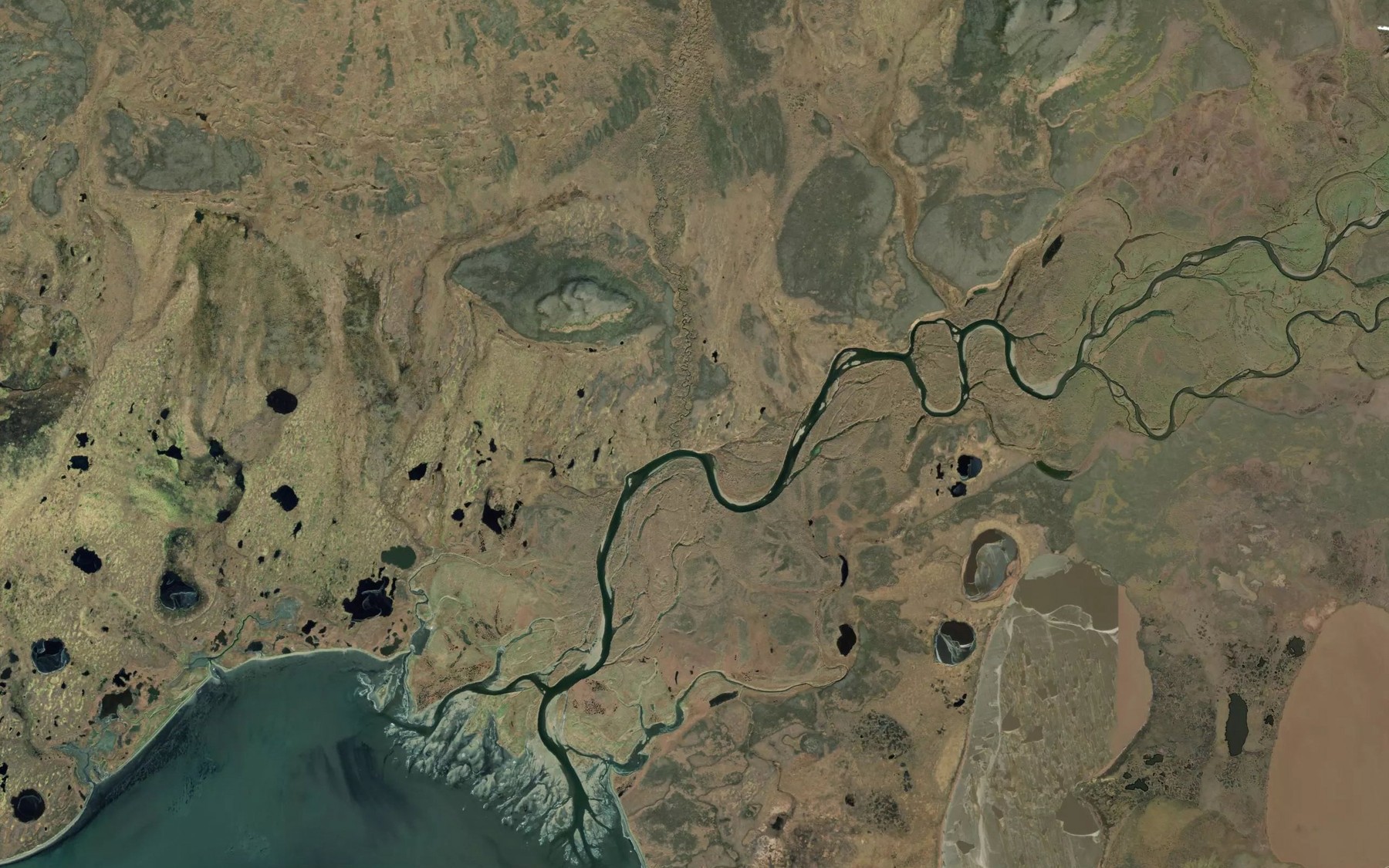Satellite map of the Kookukluk Creek