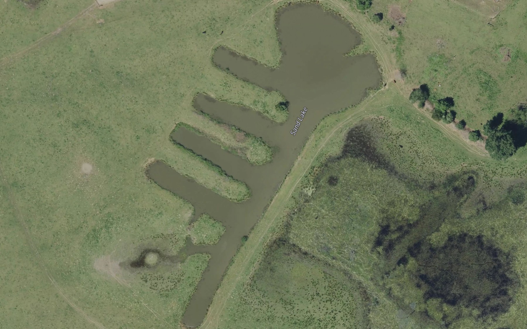 Satellite map of the Sand Lake