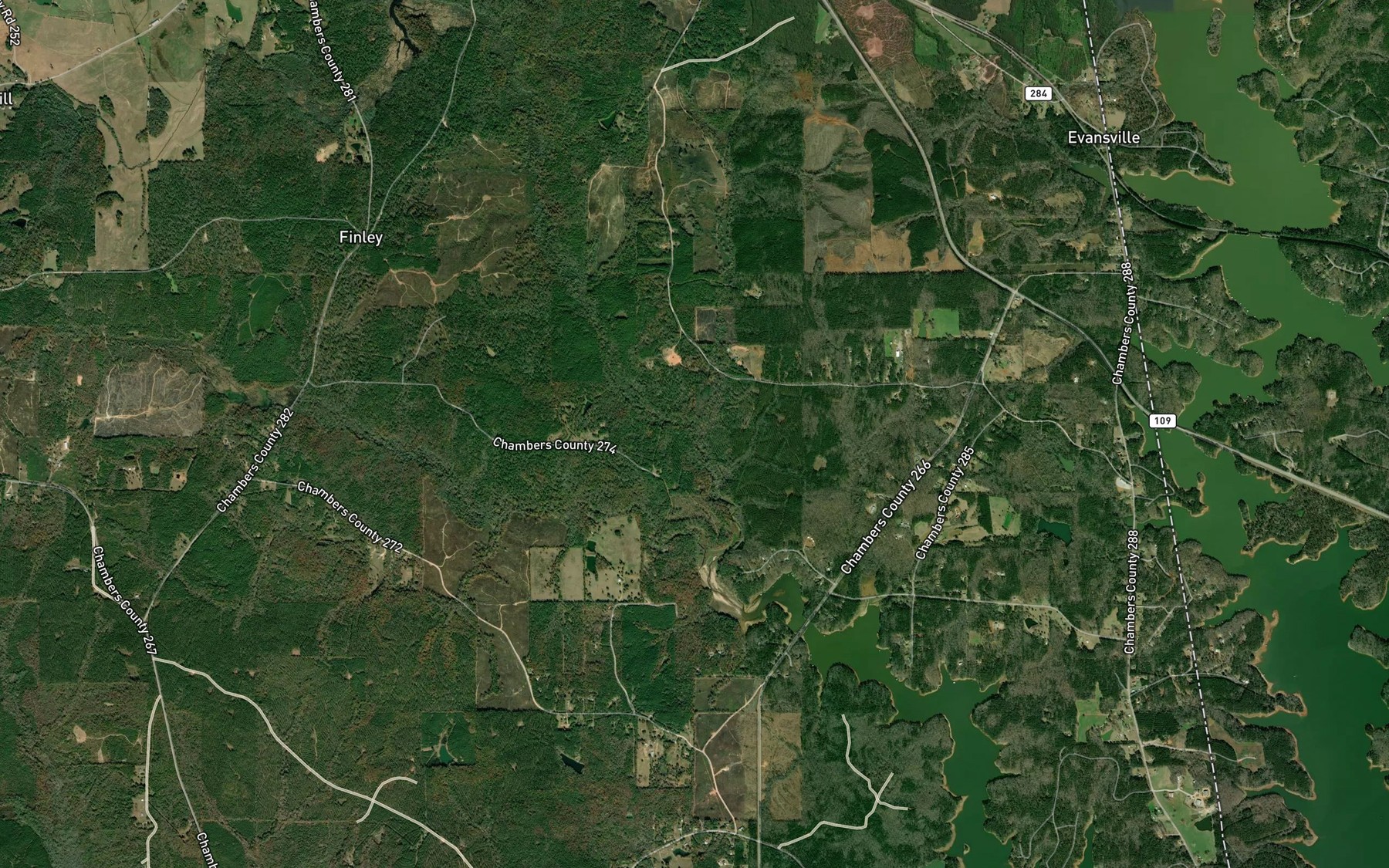 Satellite map of the Lee Branch