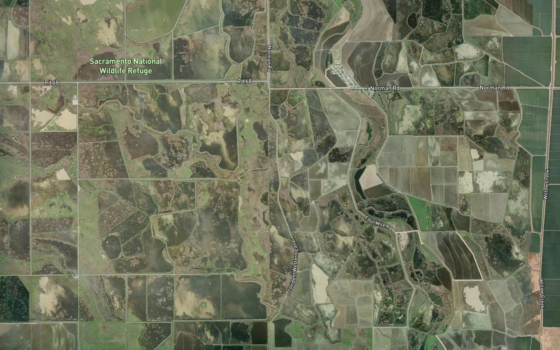 Satellite map of the Provident Western Canal