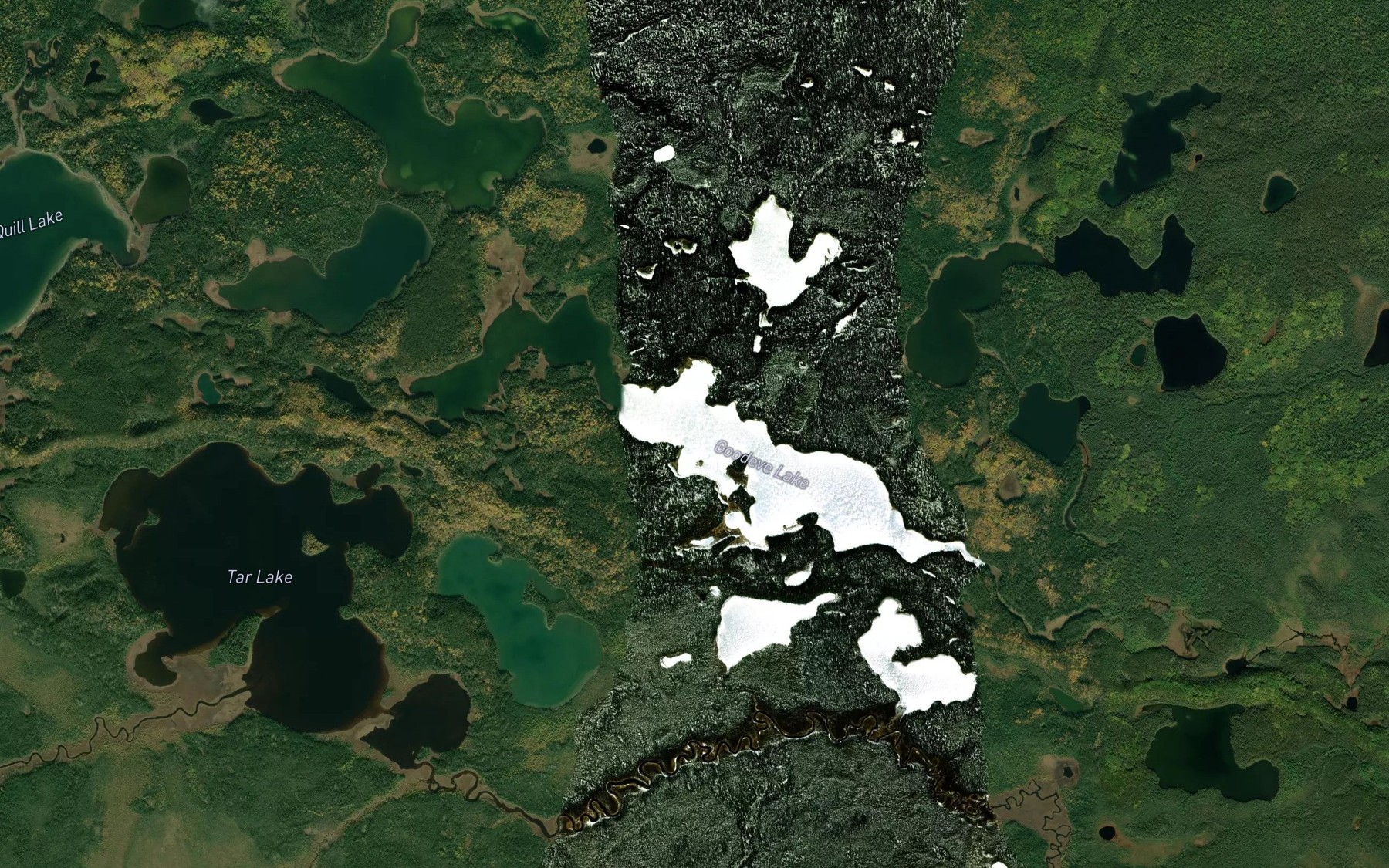 Satellite map of the Goodeve Lake