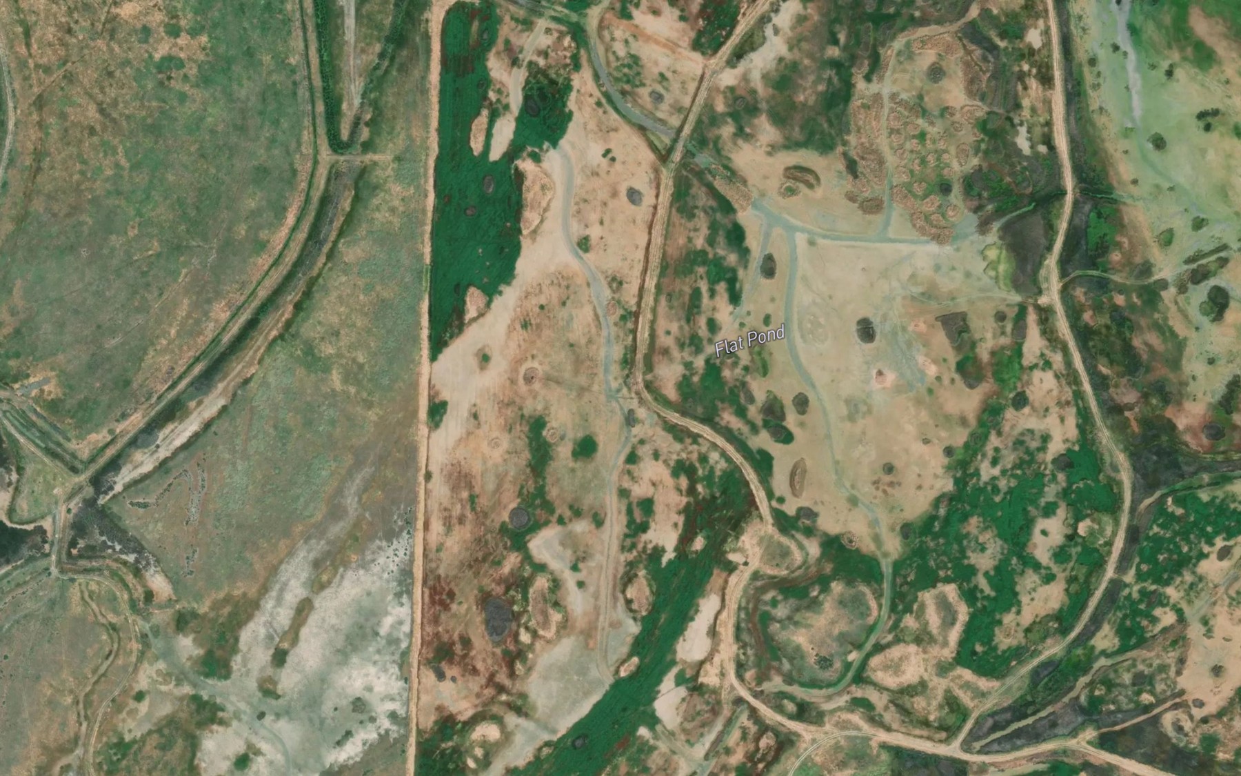 Satellite map of the Flat Pond