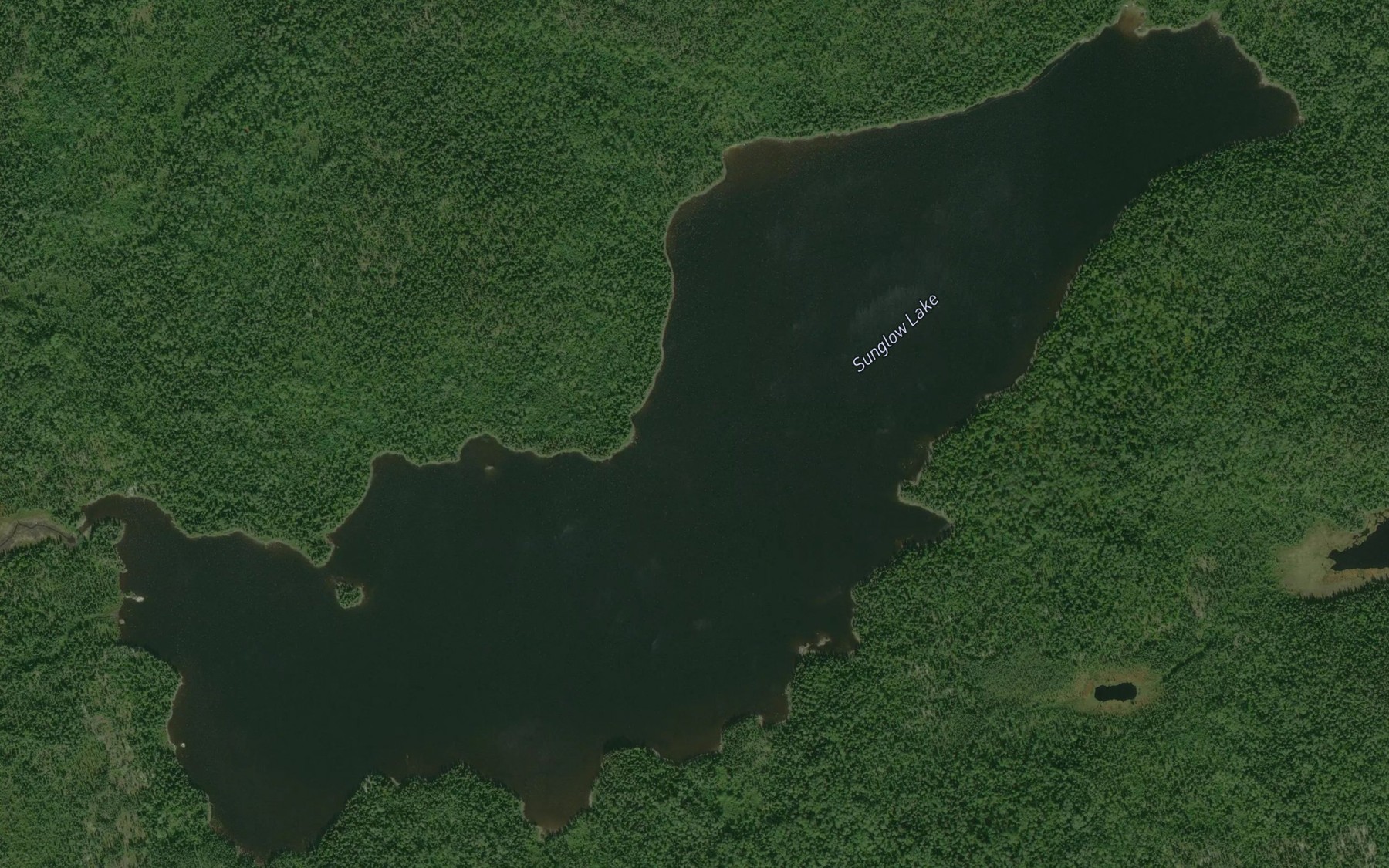 Satellite map of the Sunglow Lake