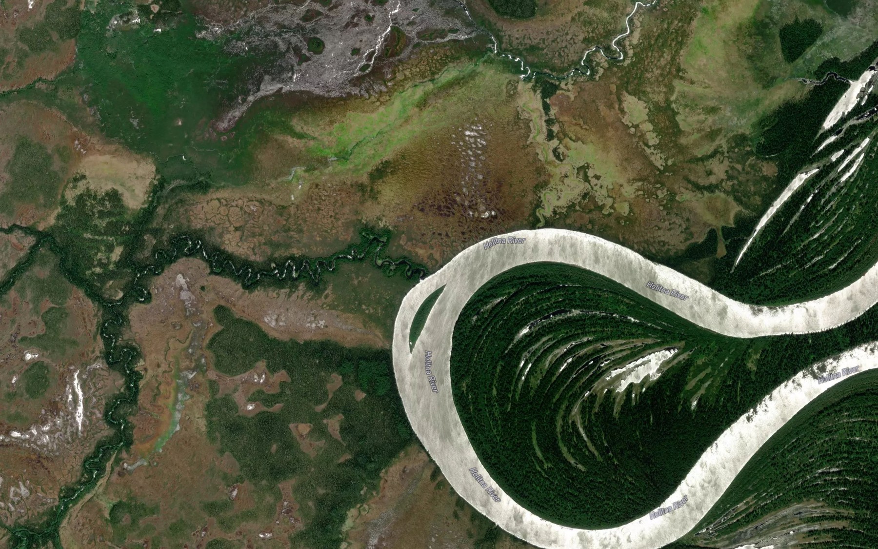 Satellite map of the Keefer Creek