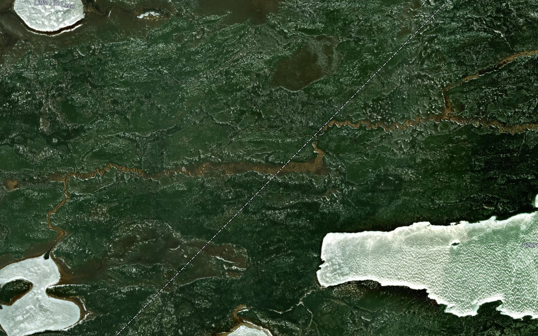 Satellite map of the Gorman River