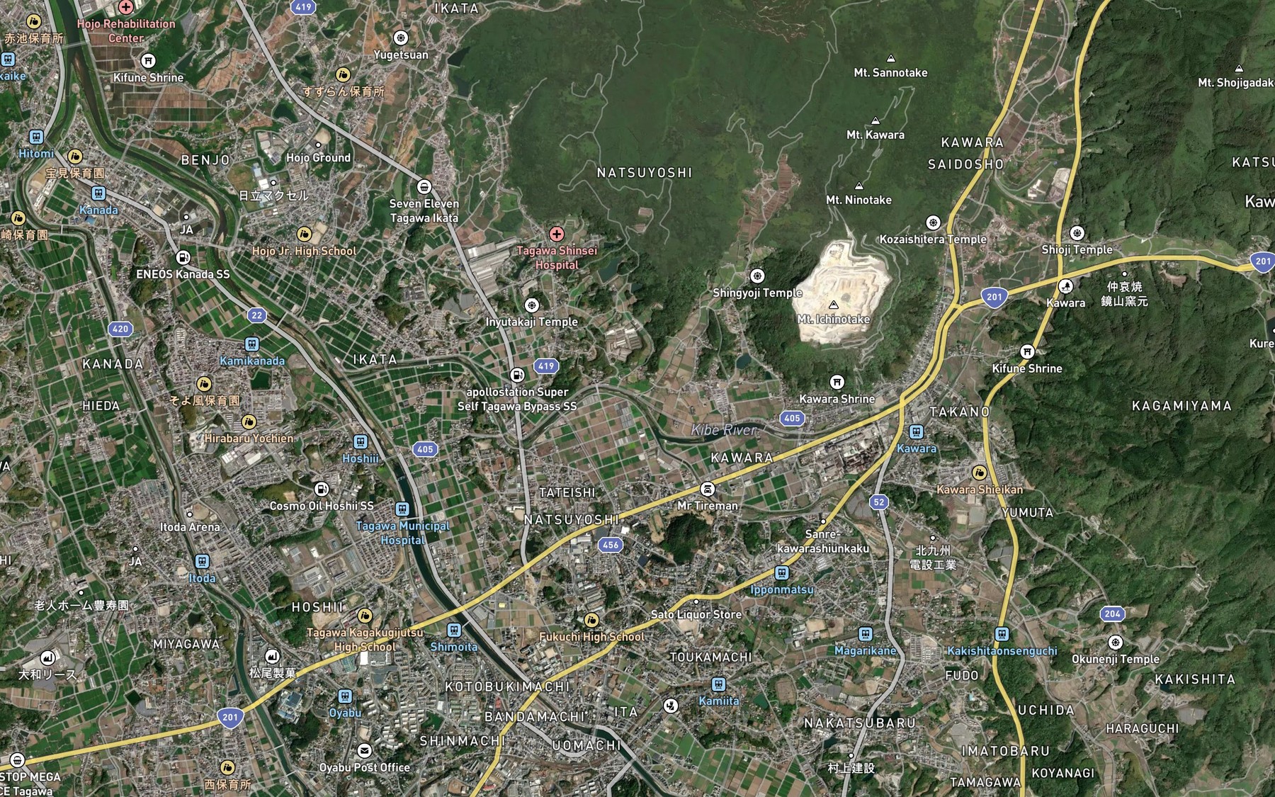 Satellite map of the Gotoku Gawa