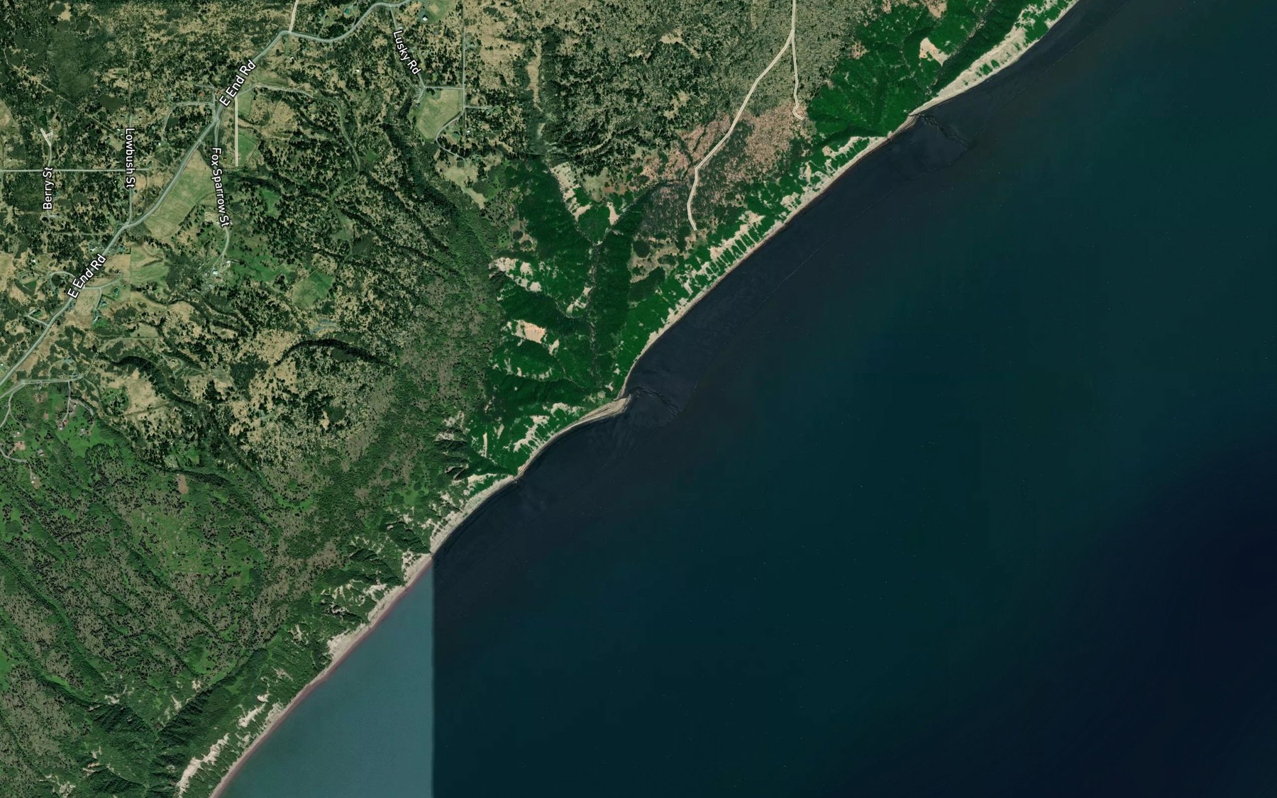 Satellite map of the Eastland Creek