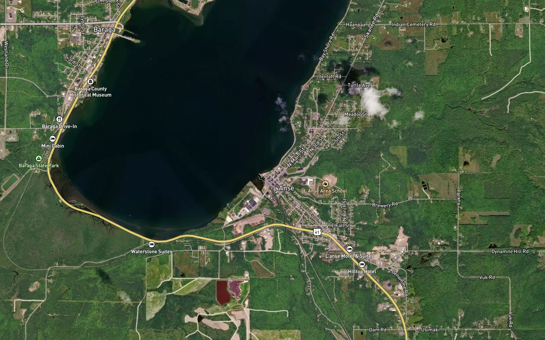 Satellite map of the Linden Creek
