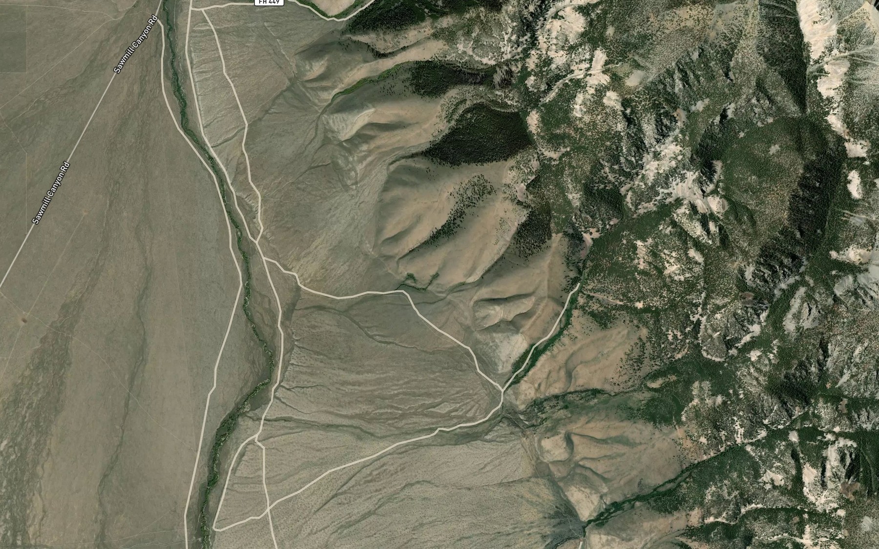 Satellite map of the Y Springs