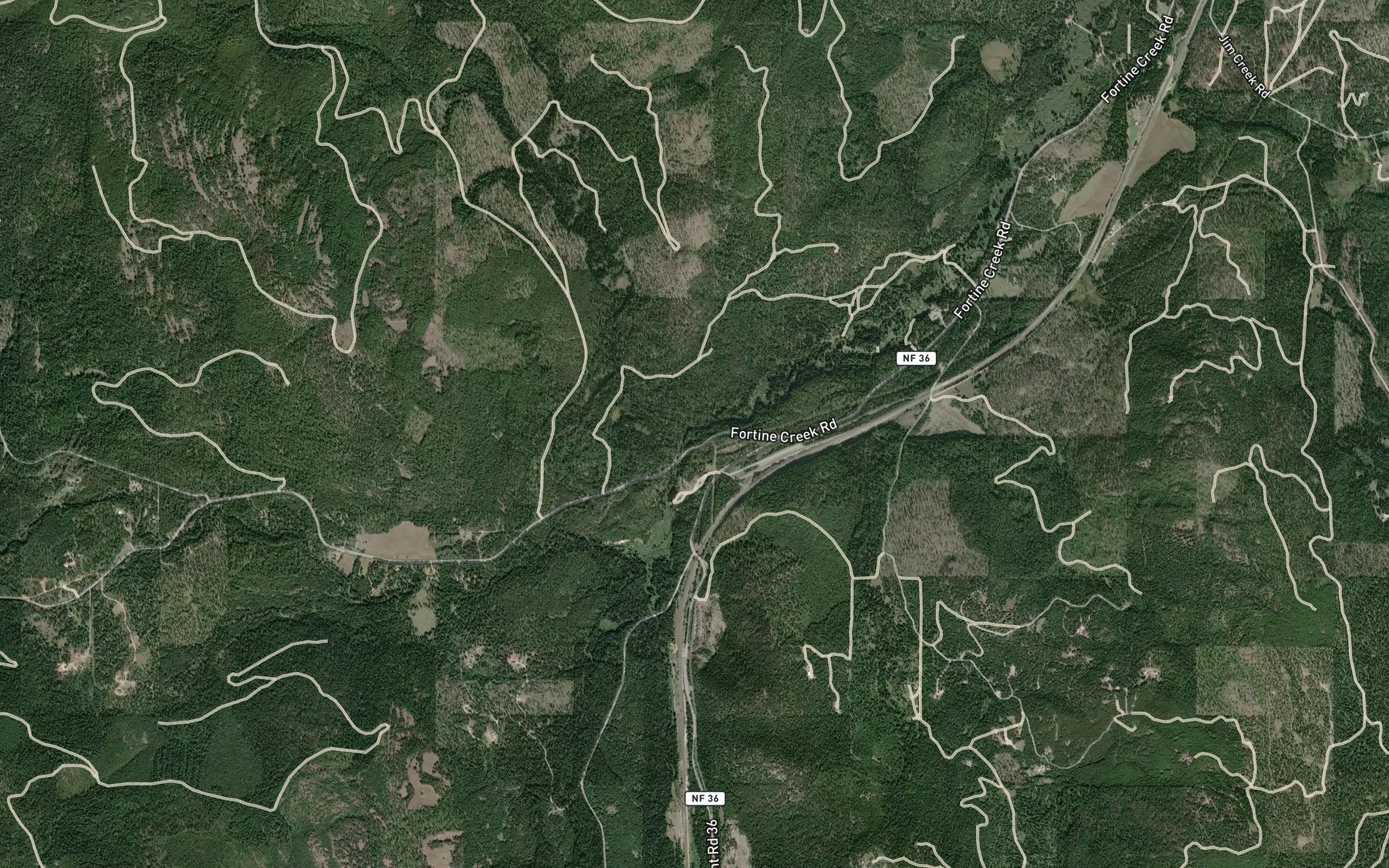 Satellite map of the Beaver Creek