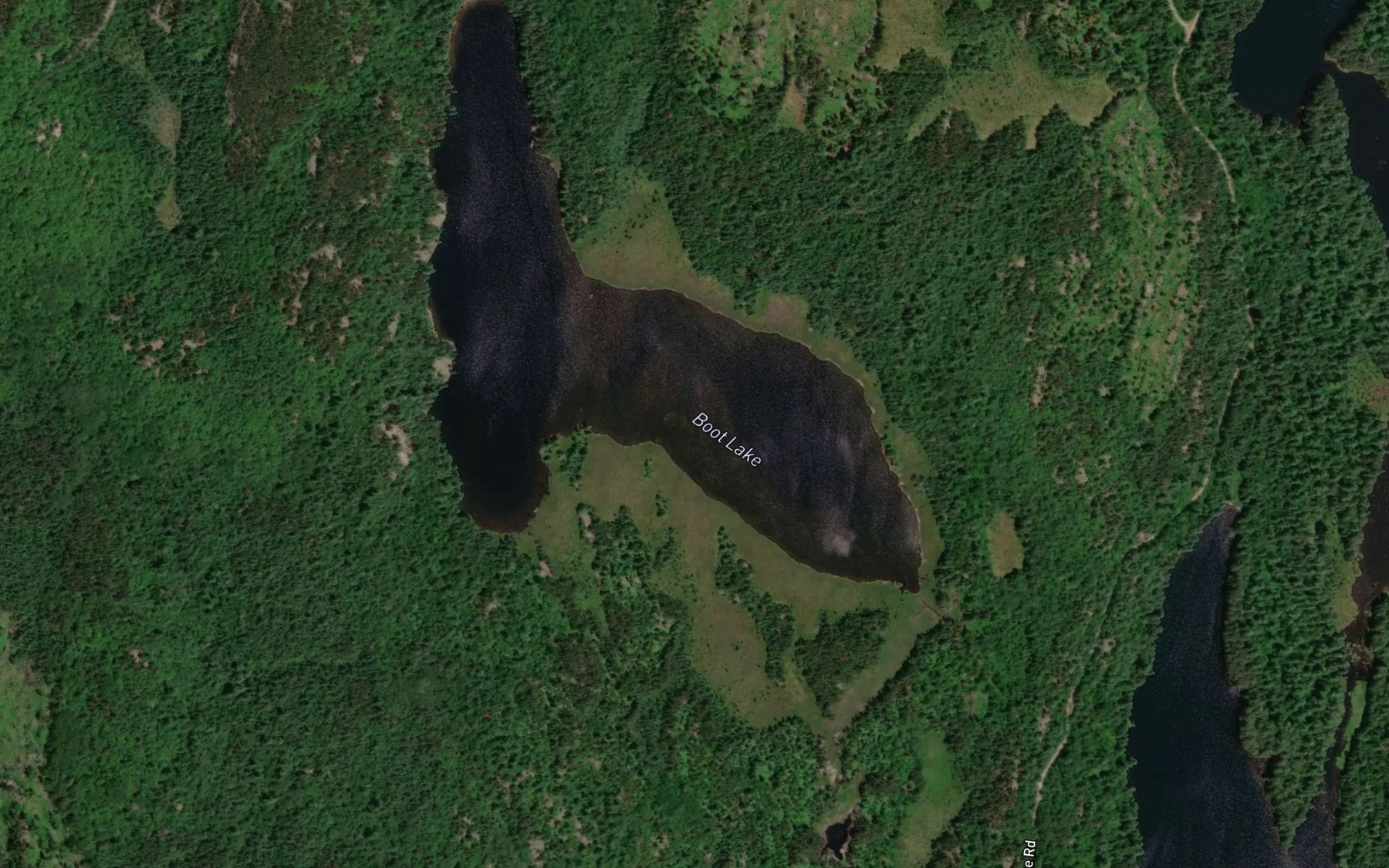 Satellite map of the Boot Lake