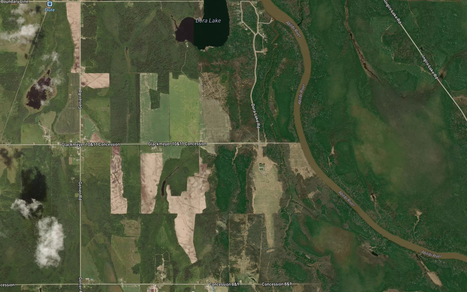 Satellite map of the Munroe Creek