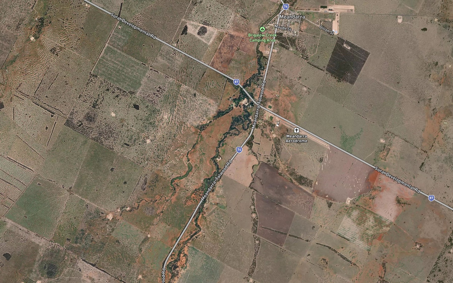 Satellite map of the Holmes Creek