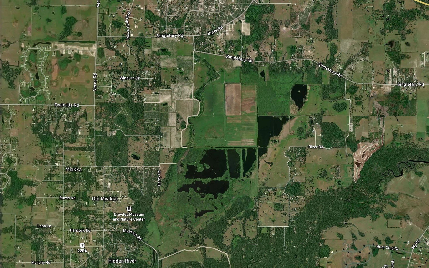 Satellite map of the Cason Lake