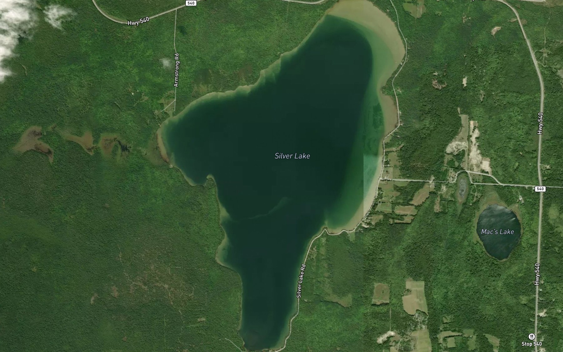 Satellite map of the Silver Lake