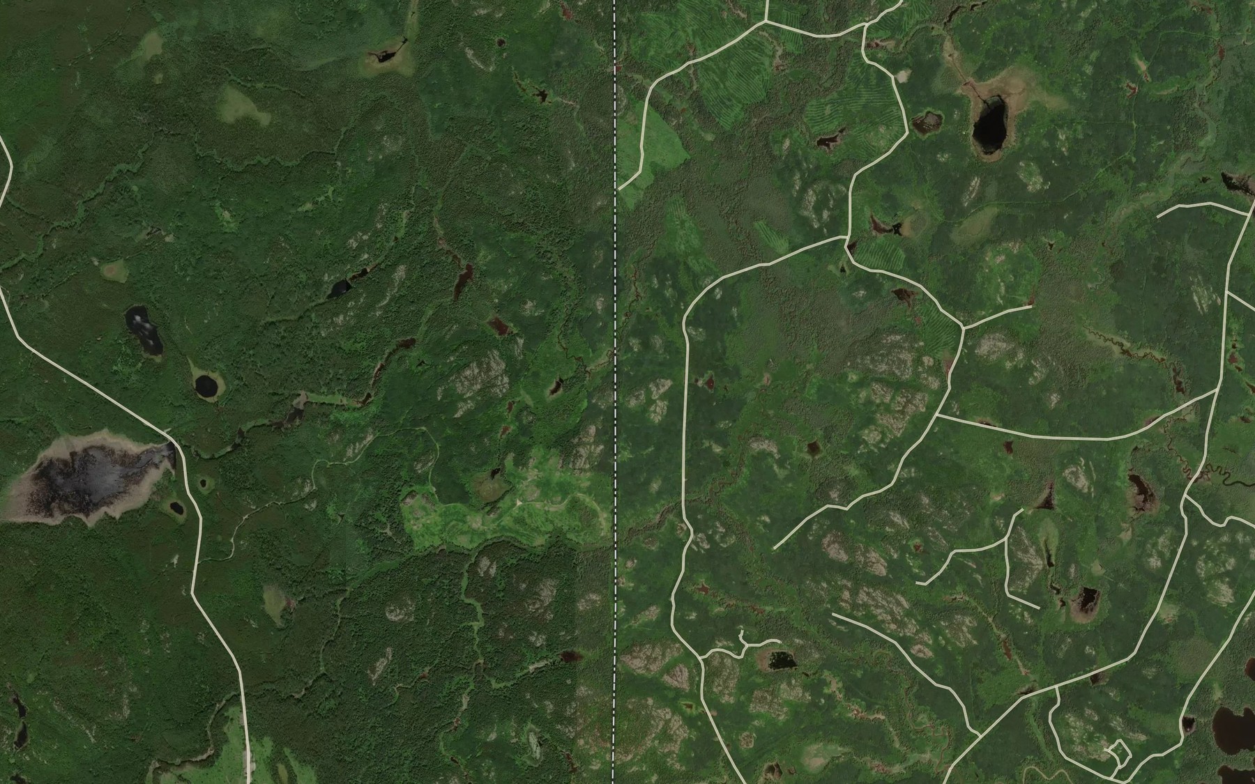 Satellite map of the Pontiac Creek