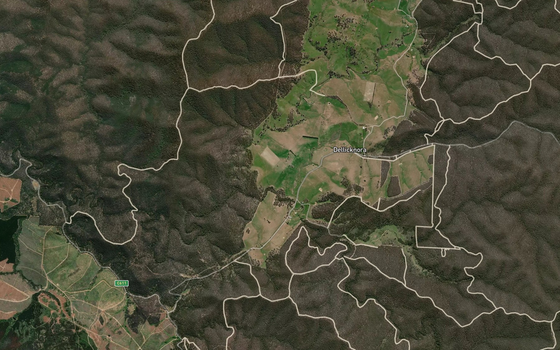 Satellite map of the Bonang River