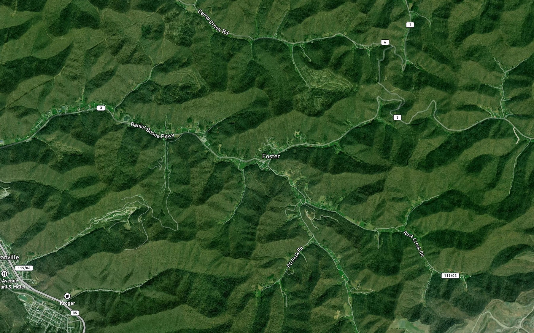 Satellite map of the Hubbard Fork