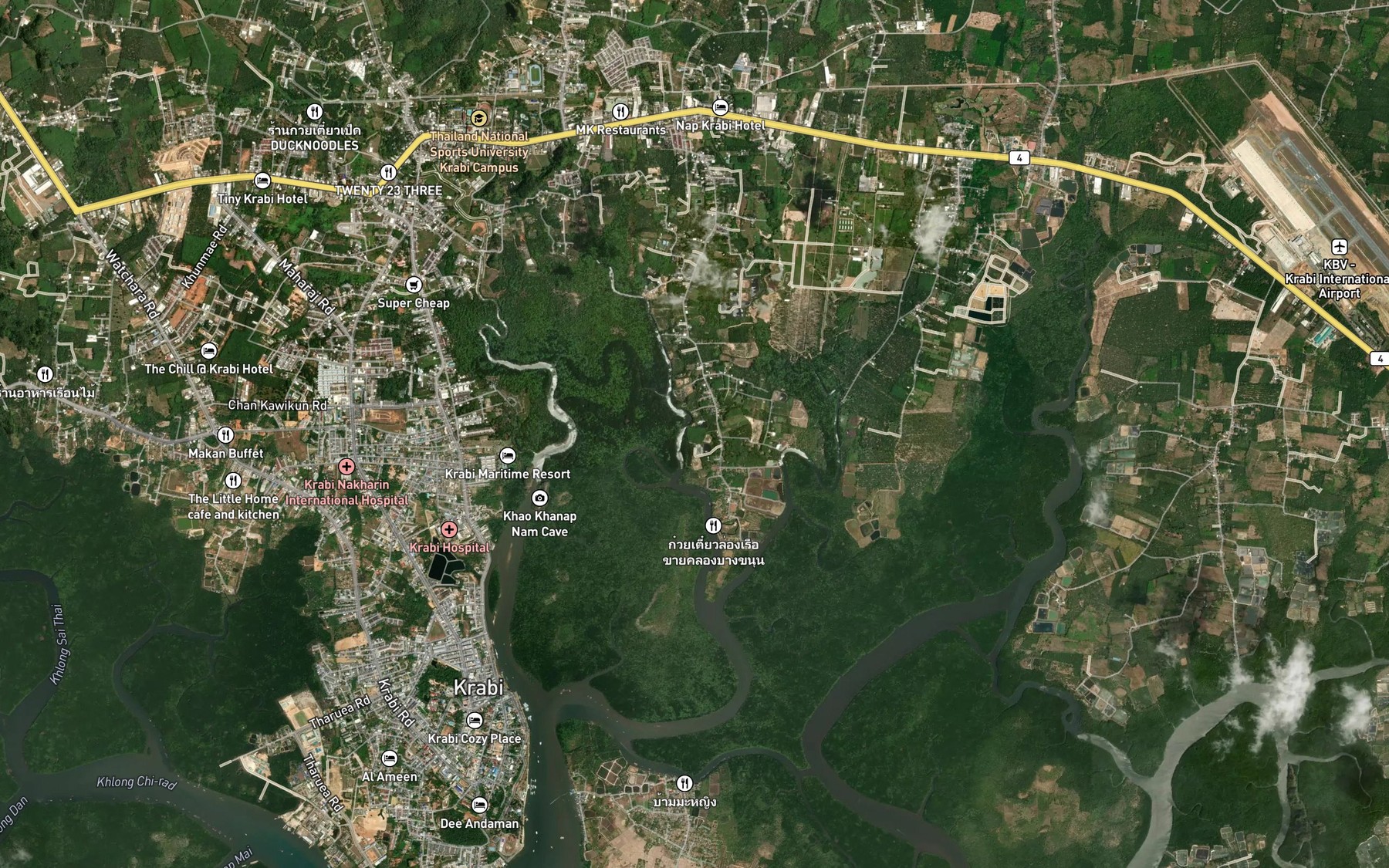 Satellite map of the Khlong Khao Din