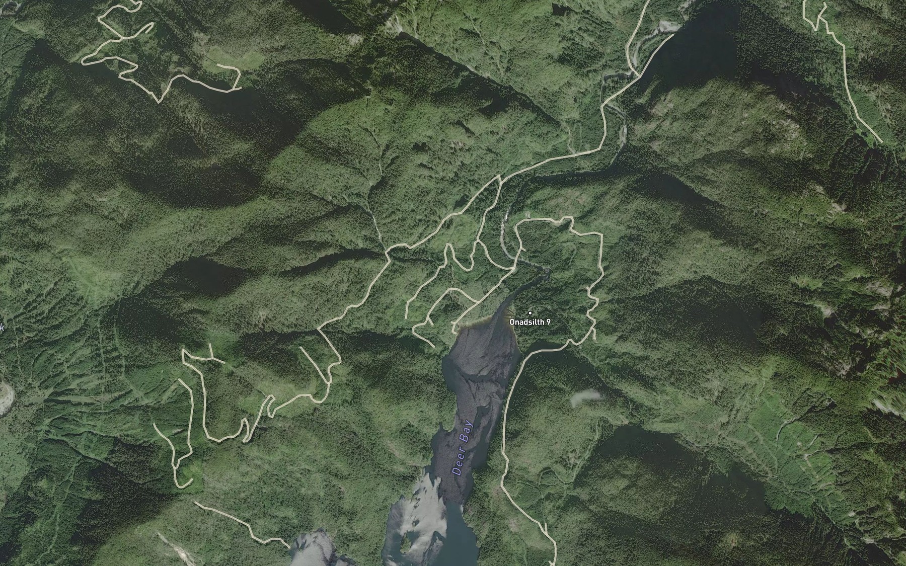 Satellite map of the Marble Creek