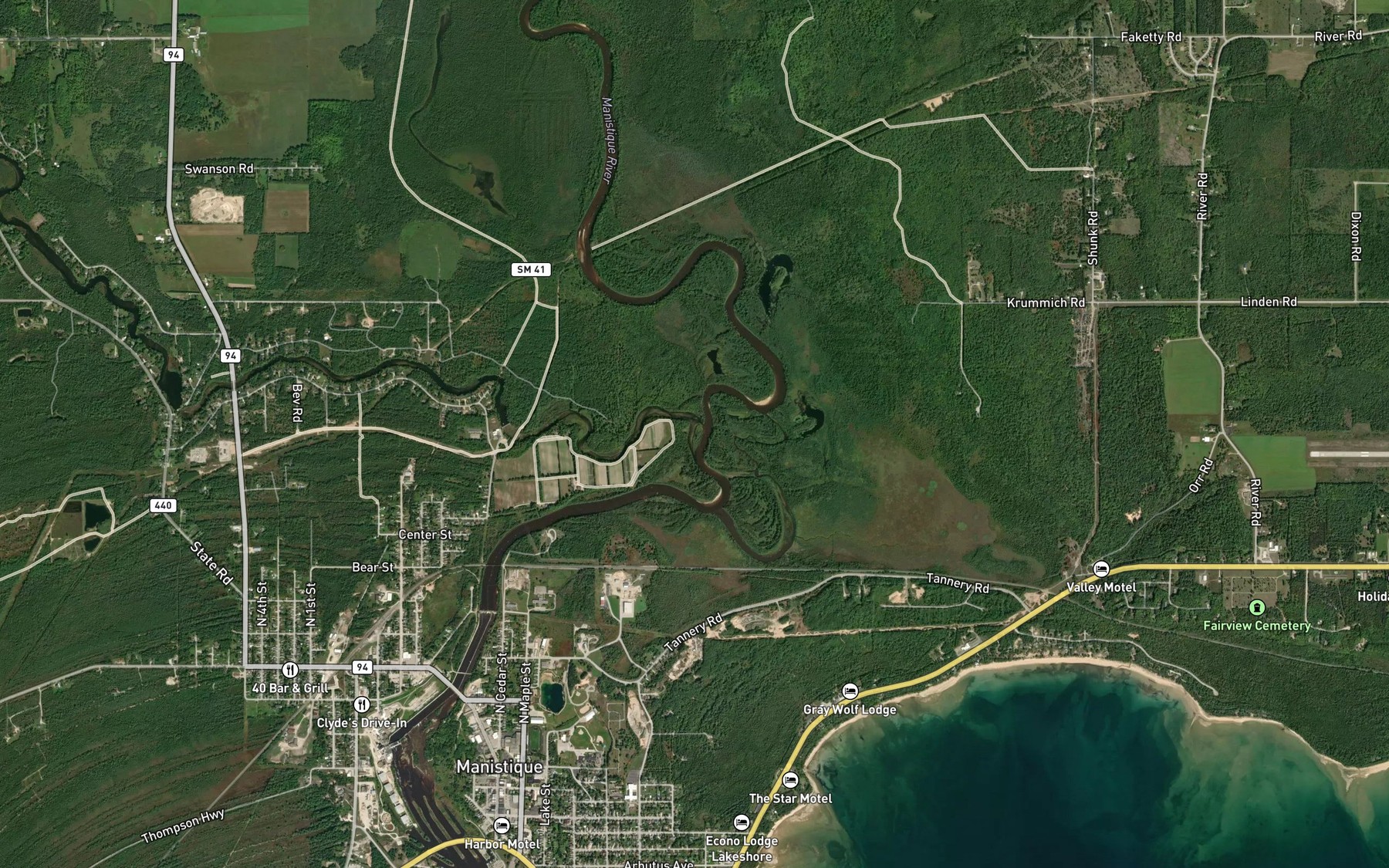 Satellite map of the Indian River