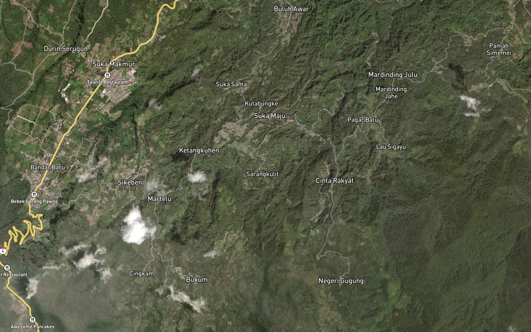 Satellite map of the Sungai Seruwai