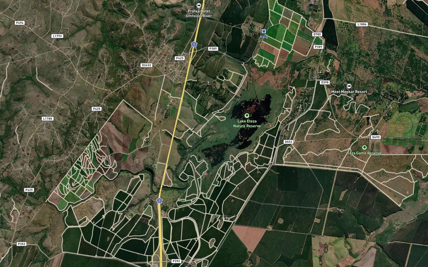 Satellite map of the Msunduzi