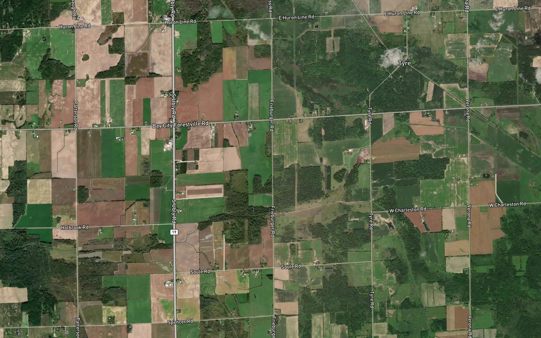 Satellite map of the Tough Drain
