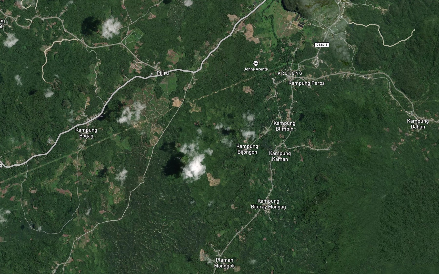 Satellite map of the Sungai Pinyawan