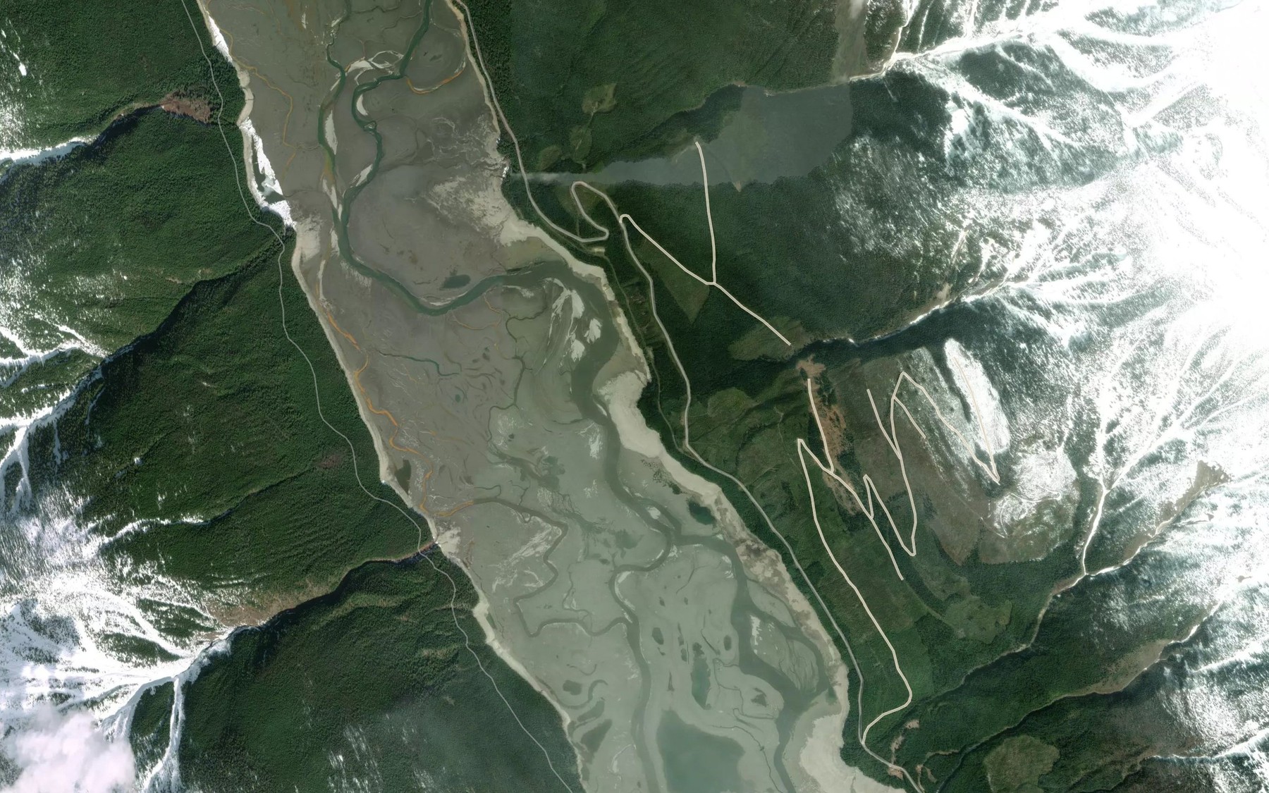 Satellite map of the Pat Creek