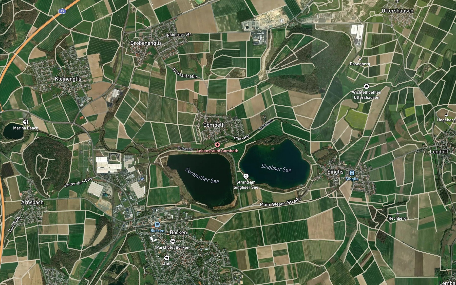 Satellite map of the Olmes