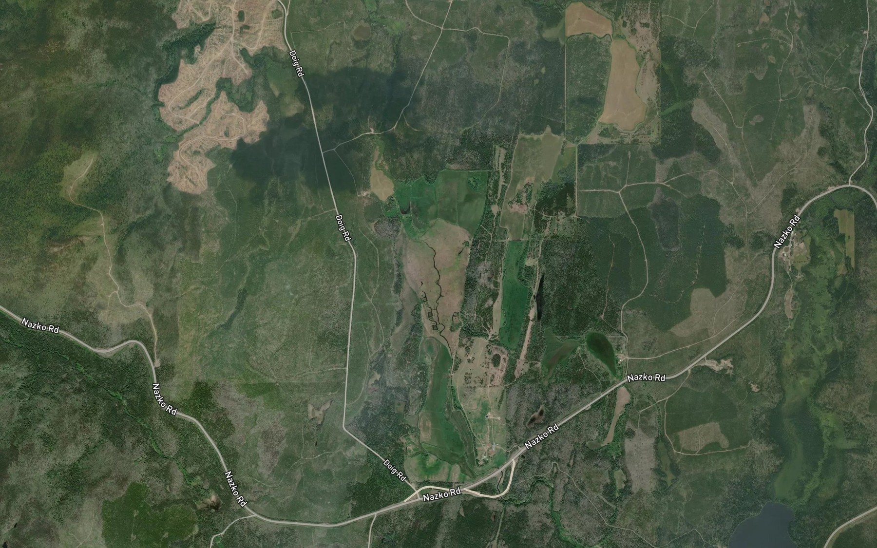 Satellite map of the Ripley Lake