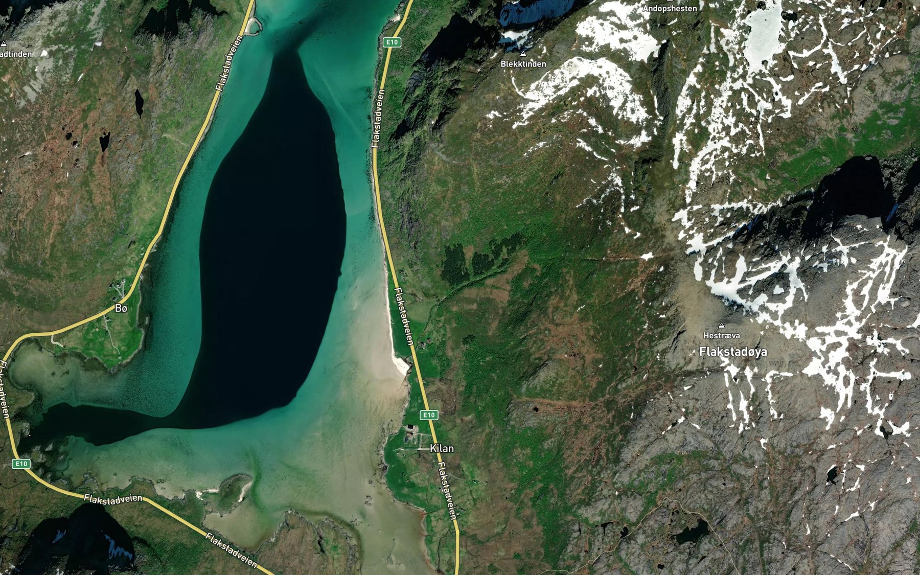 Satellite map of the Klokkarelva