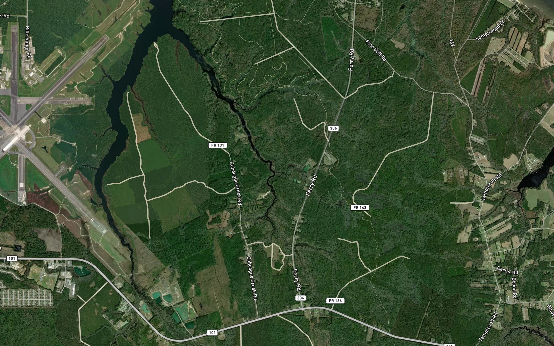 Satellite map of the Barney Branch