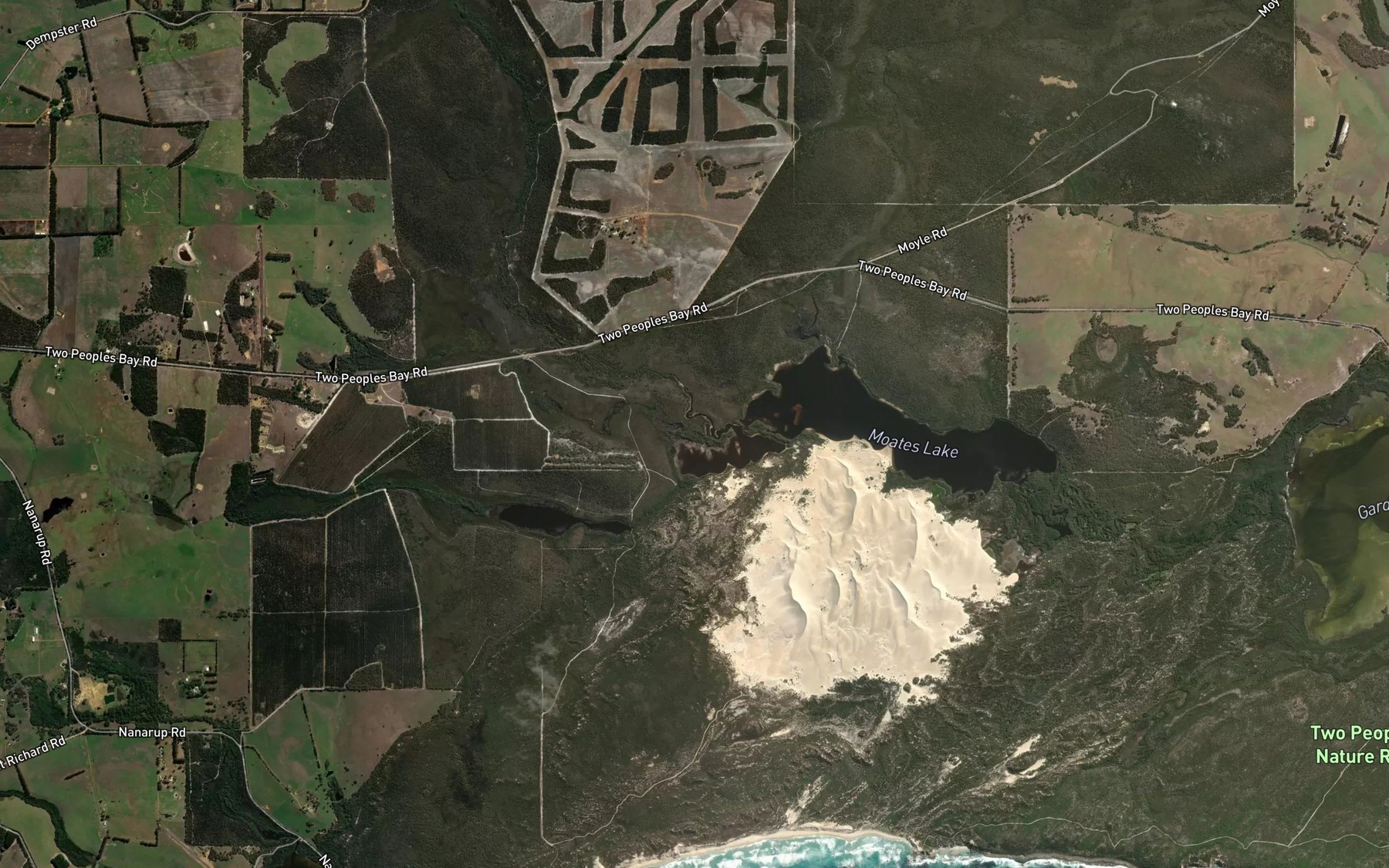 Satellite map of the Goodga River