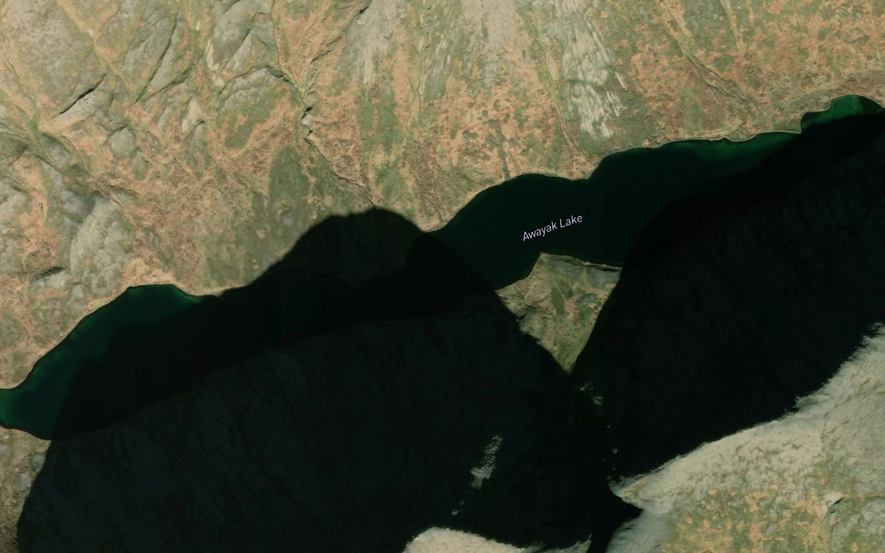 Satellite map of the Awayak Lake