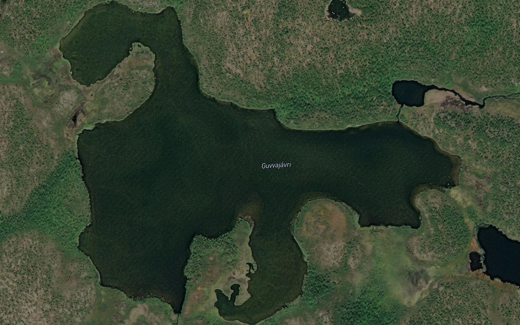 Satellite map of the Guvvajavri