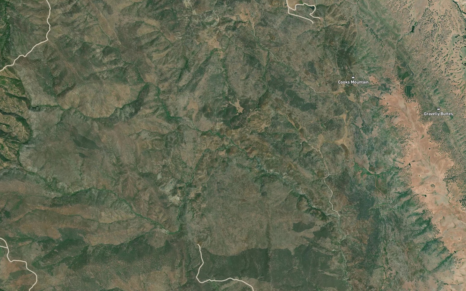 Satellite map of the South Fork Mill Creek
