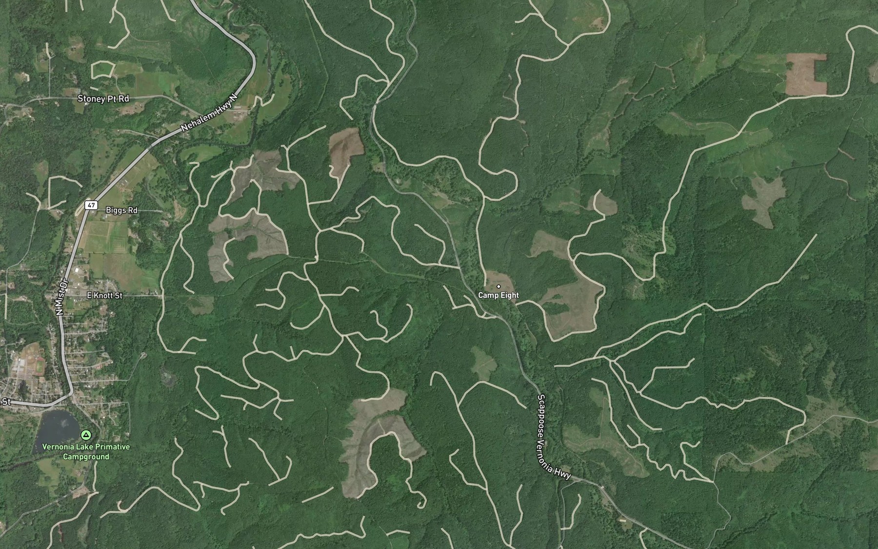 Satellite map of the Elk Creek