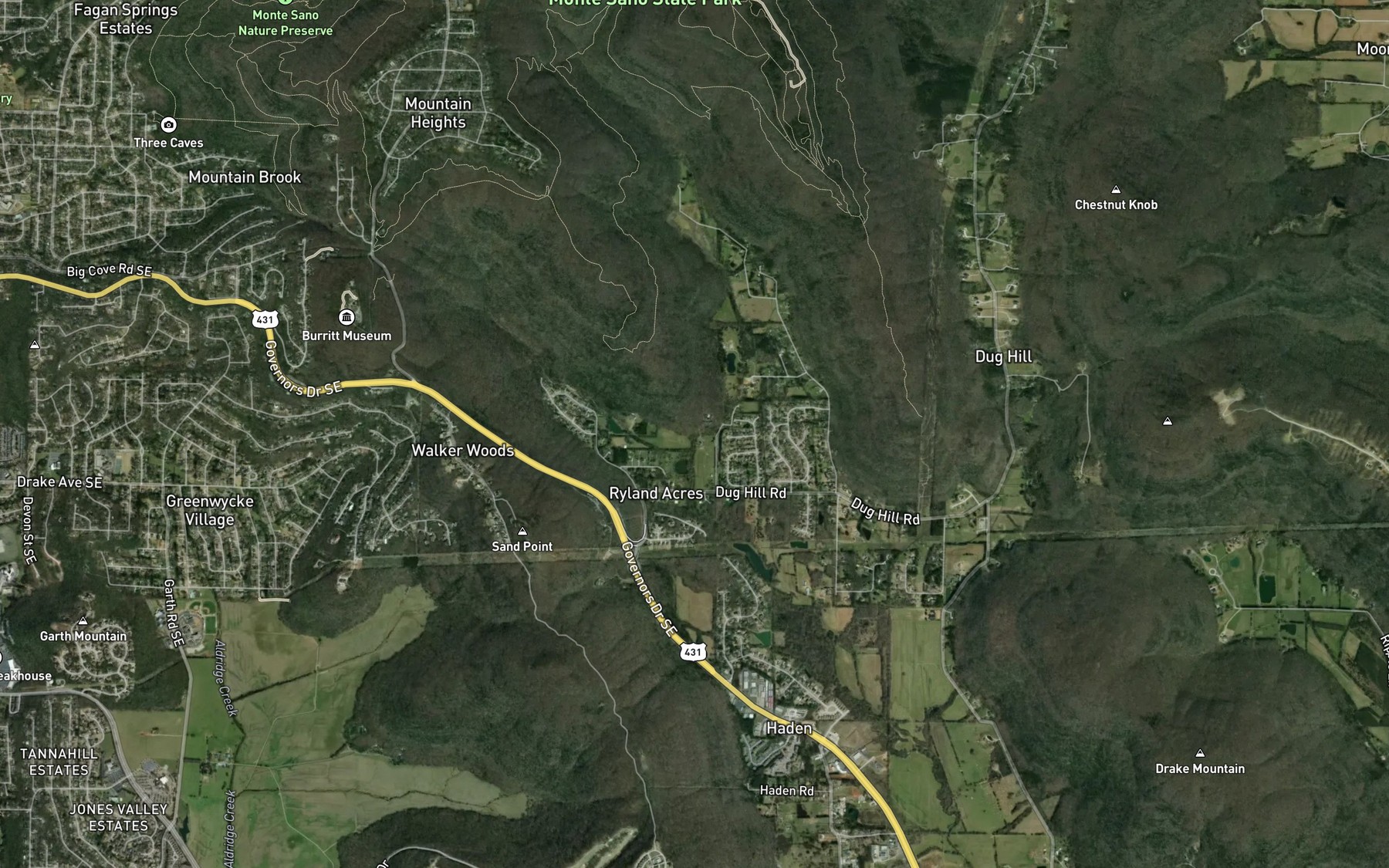 Satellite map of the Blue Spring