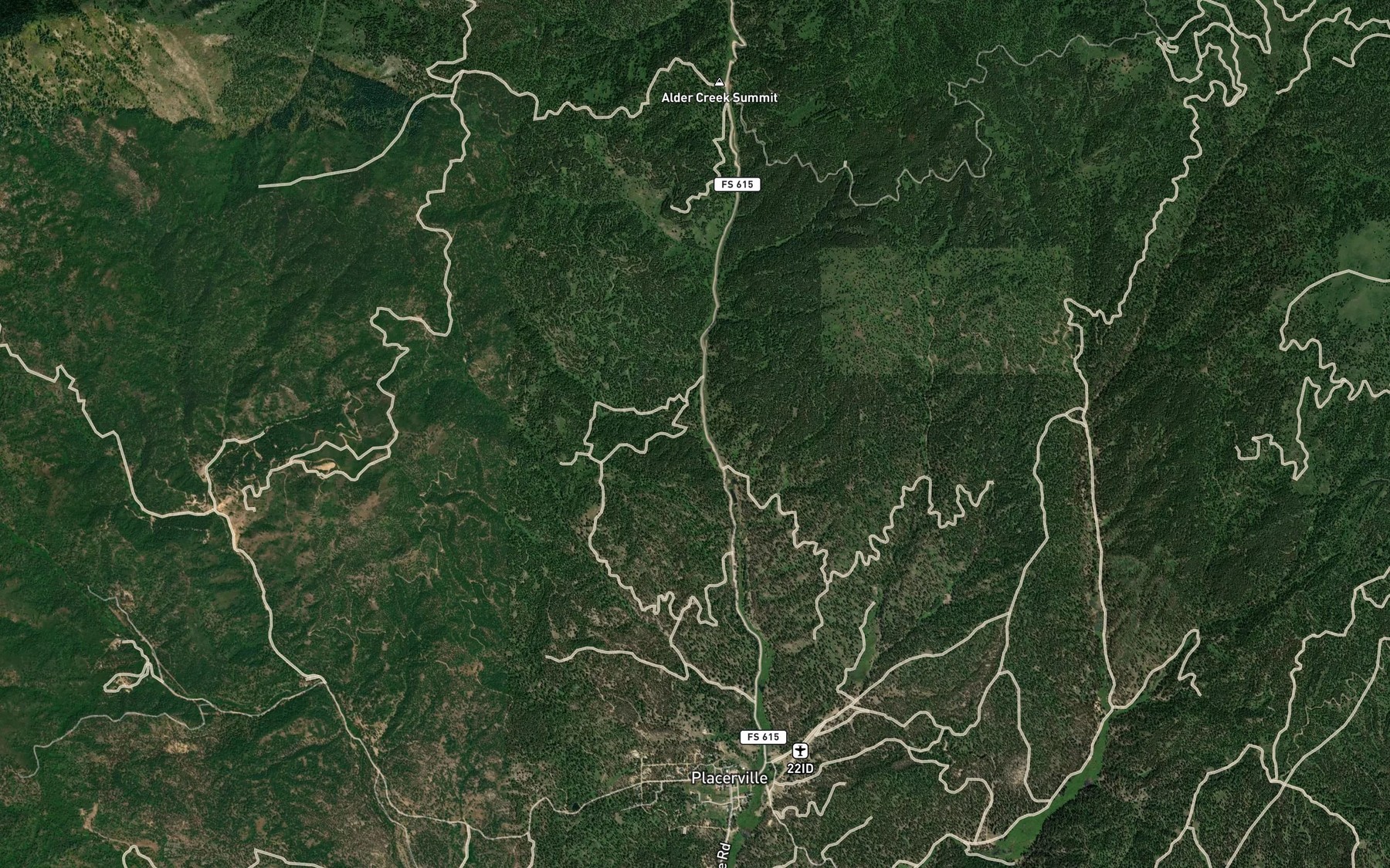 Satellite map of the China Fork
