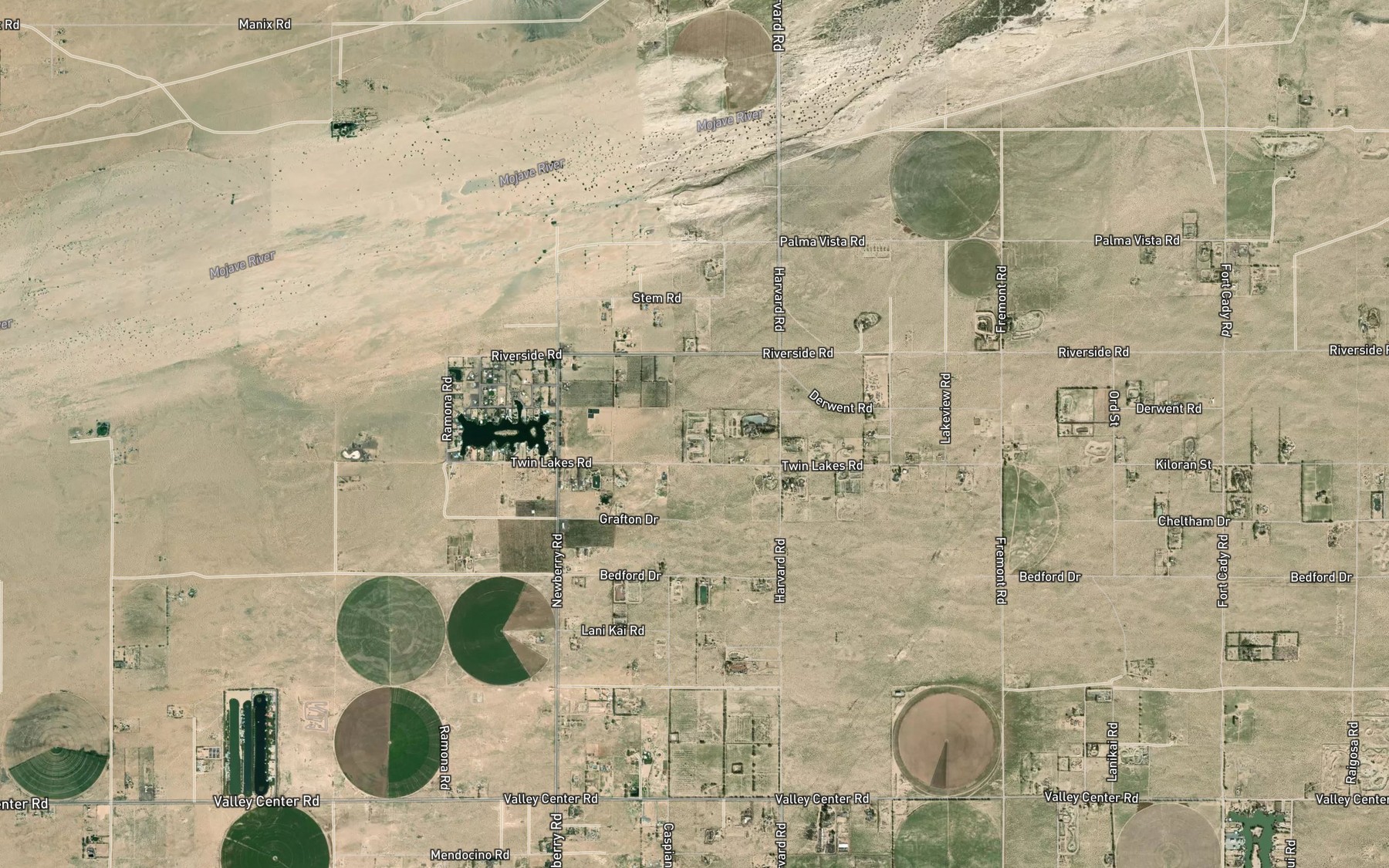 Satellite map of the Twin Lakes