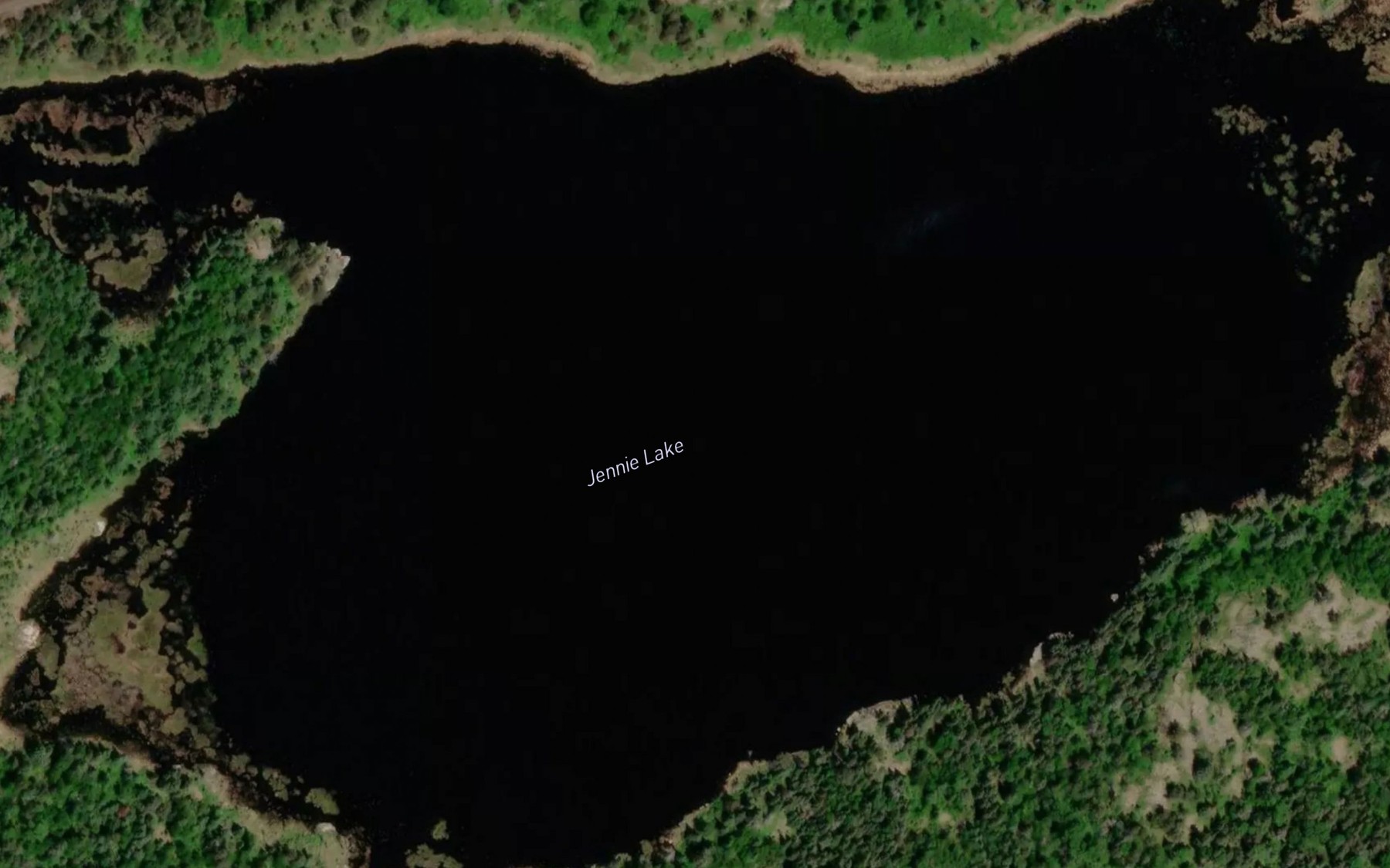 Satellite map of the Jennie Lake