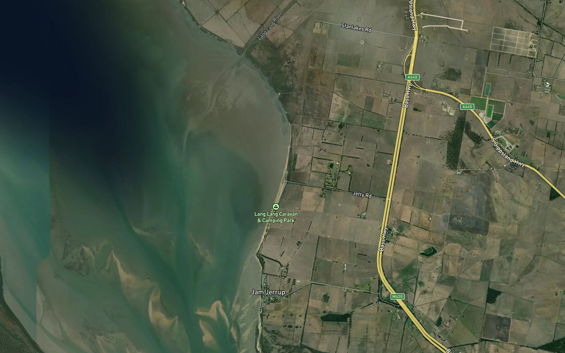 Satellite map of the Lang Lang