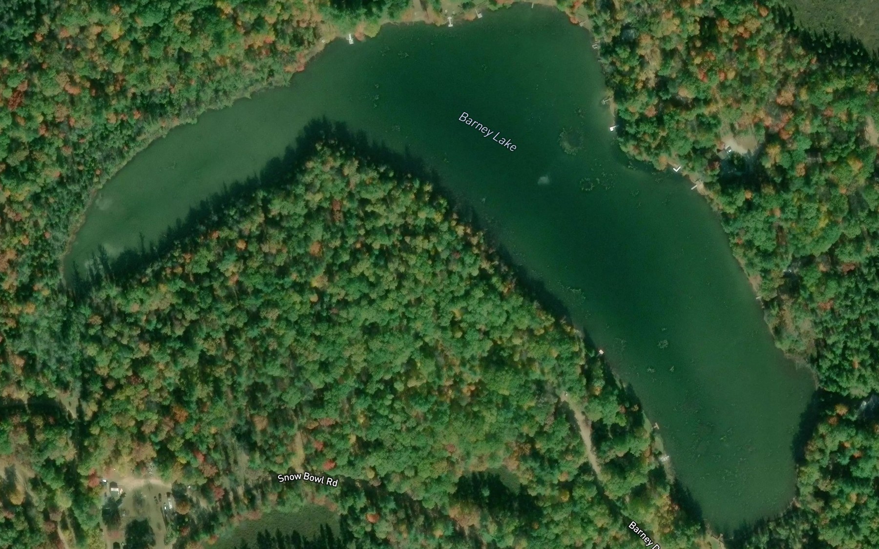 Satellite map of the Barney Lake